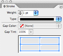 Stroke palette with column selected