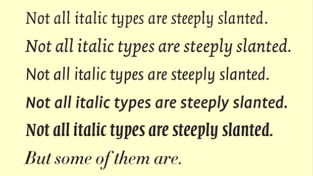 italic type