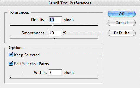 Pencil Settings