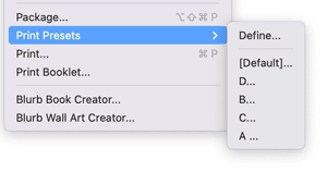 InDesign print presets unsorted