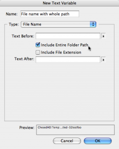 textvariable1 Note that you can add the full file path when making a text variable.