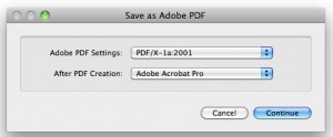 Save as Adobe PDF Options