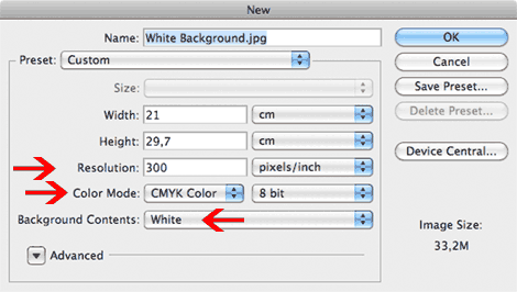 Create a new Photoshop file