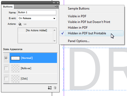 Button panel menu