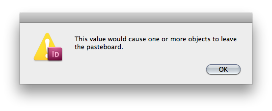 InDesign Alert Dialog Box