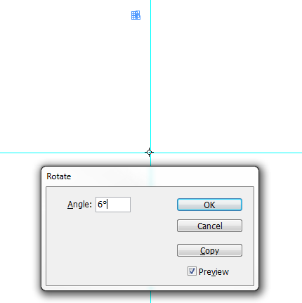 rotate dialog with angle set to 6-degrees.
