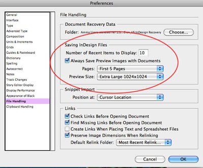 File Handling Preferences