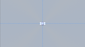 Small white InDesign pasteboard in the center of a gray background filled with hundreds of concentric circles