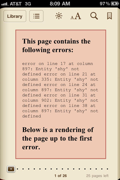 WebKit Error Message