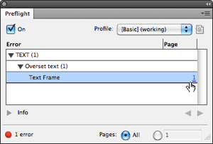 overset text in preflight