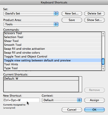 Edit Preview Shortcut