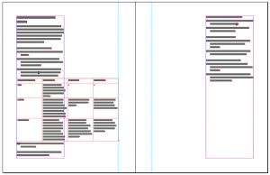 Image showing table on left-hand page extending into the inside margin
