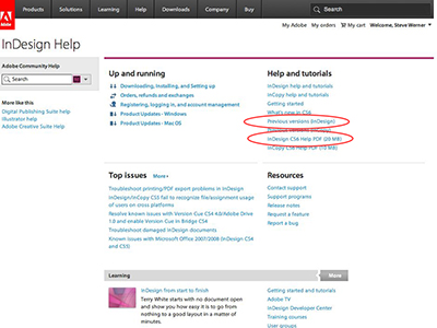 InDesign Support Center