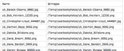 yearbook csv text