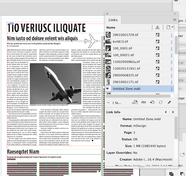 Screenshot illustrates function of Layout Zone script
