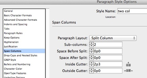 split columns