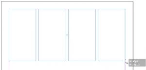 Pressing the right and left arrow keys will subdivide the single text frame into 4 frames.
