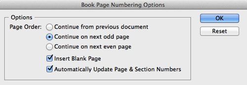 Insert blank page
