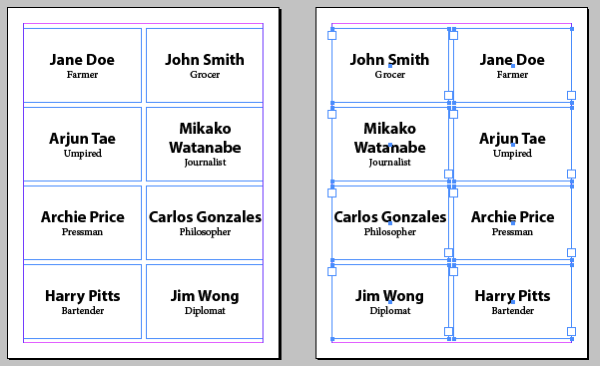 work and turn name tags