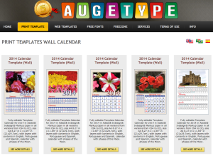Just a few of Augetype's calendar templates