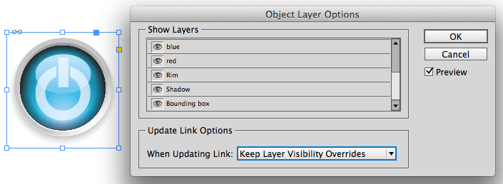 As the shadow layer is turned on and off, the image shifts within the frame.