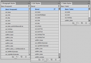 The styles for Calendar Wizard