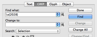 find change looking for unicode