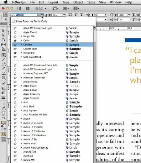 InDesign Secrets video: Finding the Right Font