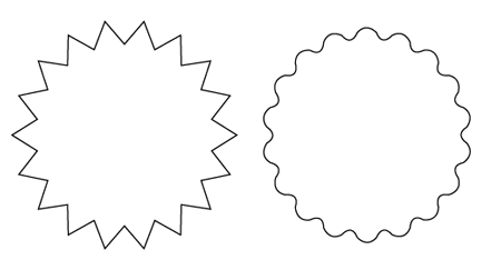 scalloped edge from reverse rounded corner effect