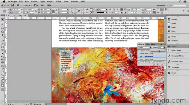 InDesign Secrets Video: Ghosting Images Behind Text