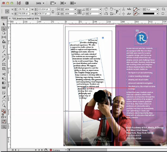 lynda.com video: Rotating text and text frames