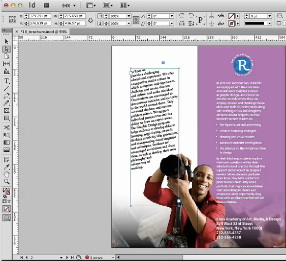 lynda.com video: Rotating text and text frames