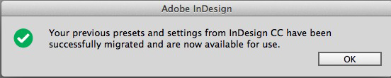 Previous Settings Copied