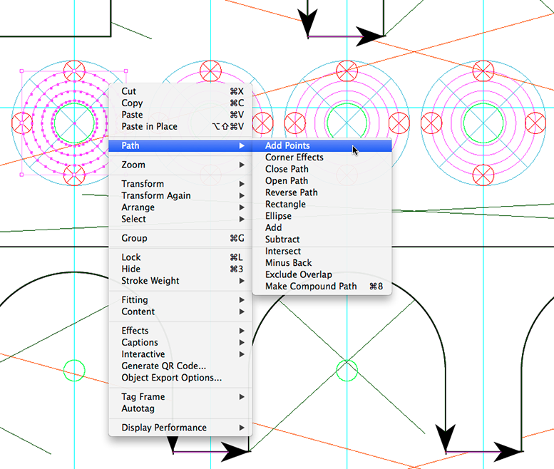 Path operations added to the Layout context menu.