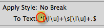 Placing an asterisk in front of a GREP express also turns it off