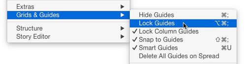 InDesign Grids & Guides submenu