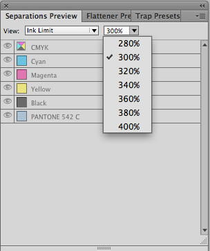 Ink Limit Dropdown Default