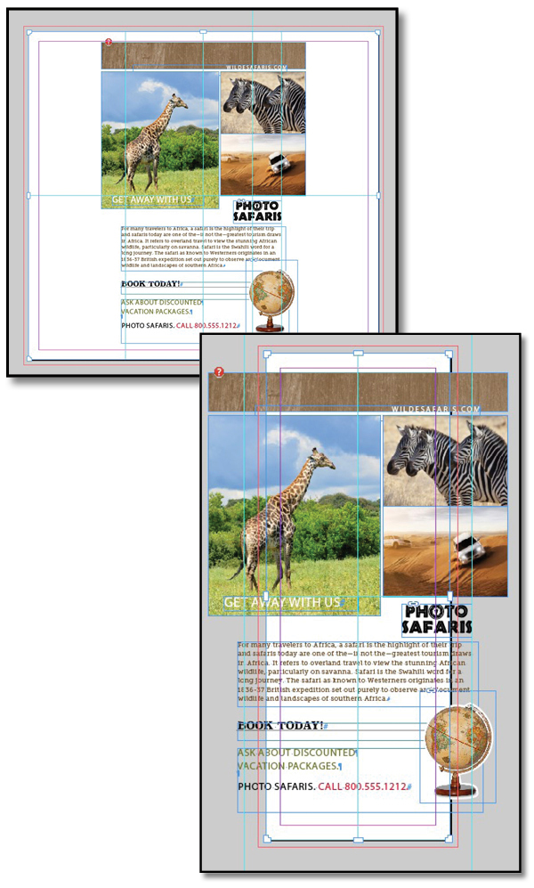 Sample page with the Re-center rule applied.