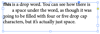 drop words typesetting