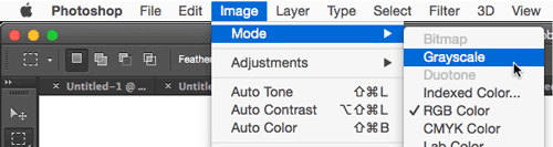 halftone2.png Photoshop screen shot shows conversion of RGB to grayscale