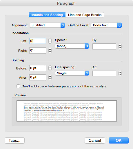 Word macro settings