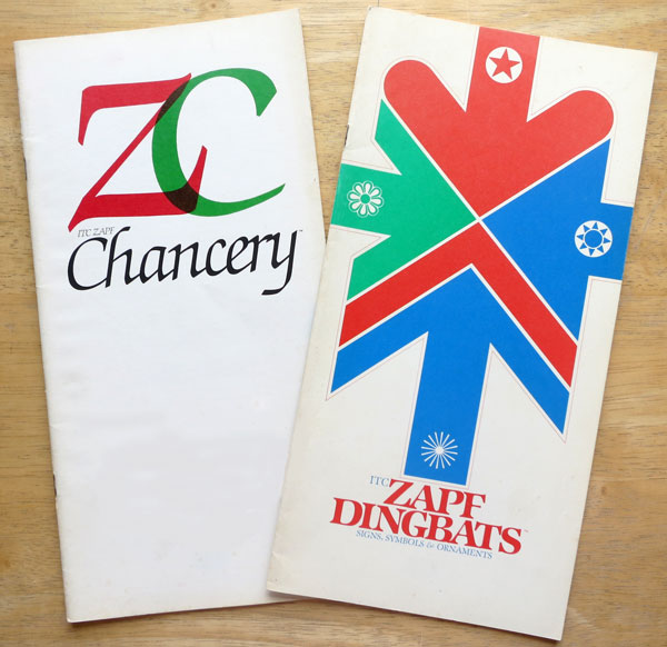 The original ITC type specimen booklets. Photo by Graham Clifford.