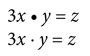 Difference between bullet point and multiplication dot