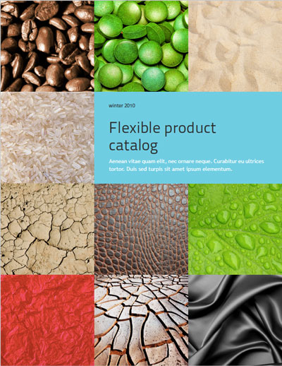 InDesign flexible product catalog template cover