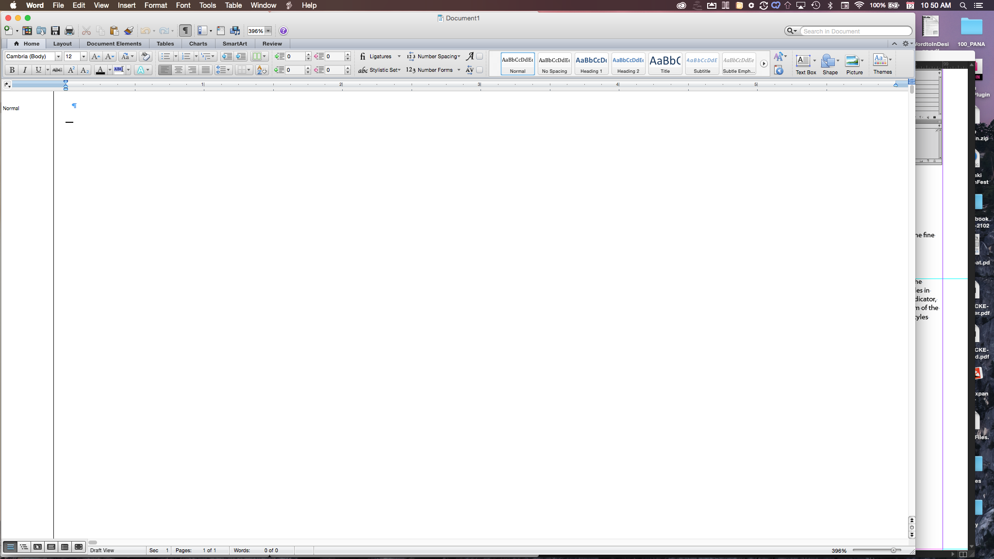 Default Word Toolbars