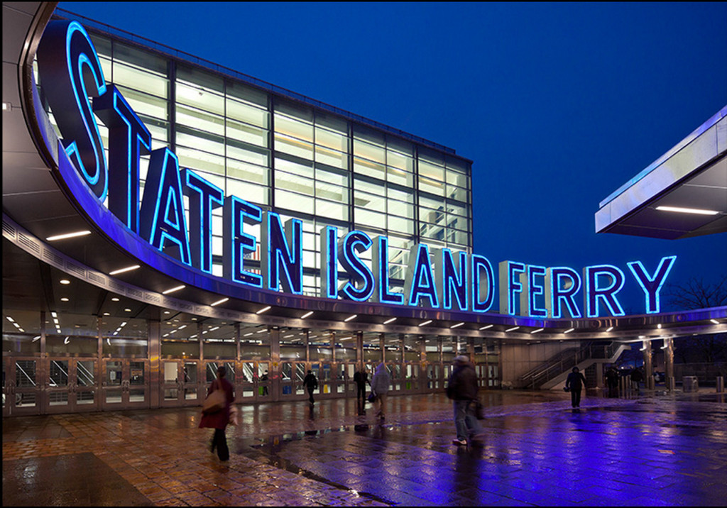 Staten Island Ferry Terminal. Architect: Frederic Schwartz Architects, Creative Director: Alexander Isley, Designer: Liesl Kaplan, Photo: © David Sundberg ESTO