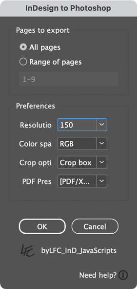 InDesign script to export layers to Photoshop by Luis Corullón