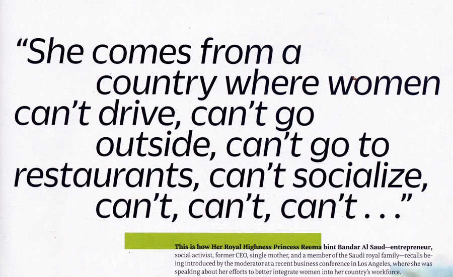 A very bold statement set in an equally bold treatment. Fast Company magazine.