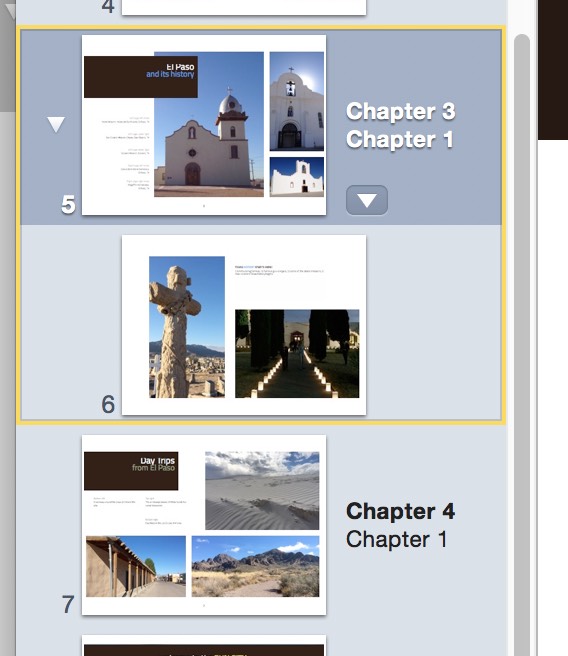 The same book split into iBooks Author chapters.