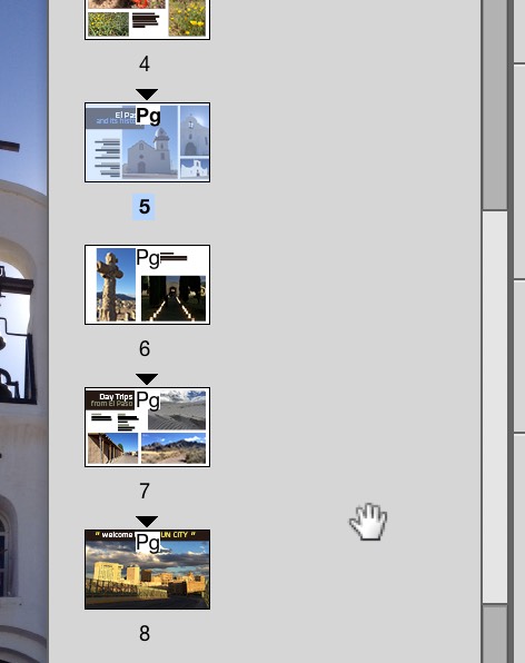 InDesign pages with sections assigned.